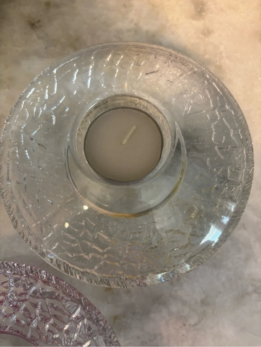 Orrefors set of 3 Discus crystal votive holders